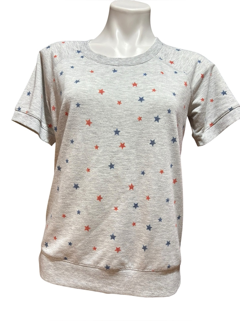 Jane and Delancey Star Print Sweatshirt Top Small Patriotic 4th July USA